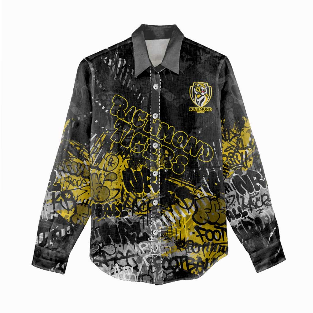 Richmond Tigers Women Casual Shirt Urban Graffiti Street Art - Bold Abstract Spray Paint
