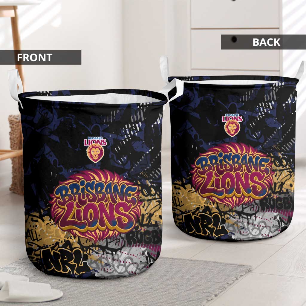 Brisbane Lions Laundry Basket Urban Graffiti Street Art - Bold Abstract Spray Paint