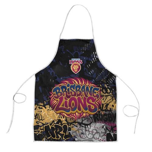 Brisbane Lions Apron Urban Graffiti Street Art - Bold Abstract Spray Paint
