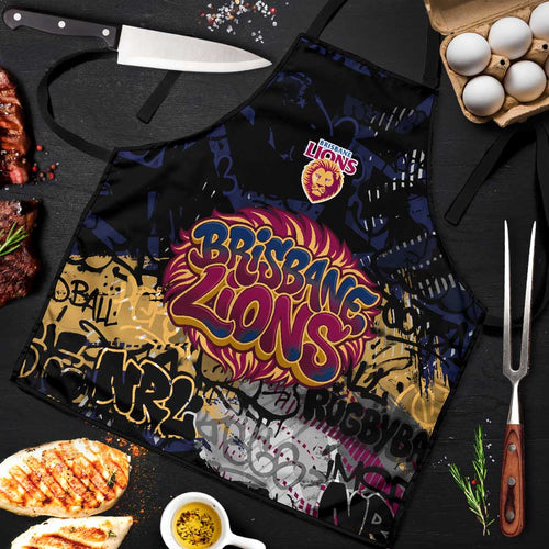 Brisbane Lions Apron Urban Graffiti Street Art - Bold Abstract Spray Paint