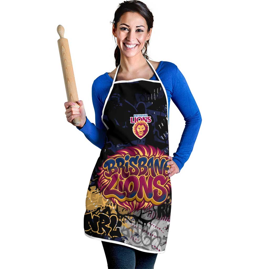 Brisbane Lions Apron Urban Graffiti Street Art - Bold Abstract Spray Paint