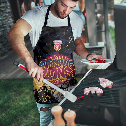 Brisbane Lions Apron Urban Graffiti Street Art - Bold Abstract Spray Paint