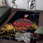 Brisbane Lions Area Rug Urban Graffiti Street Art - Bold Abstract Spray Paint