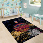 Brisbane Lions Area Rug Urban Graffiti Street Art - Bold Abstract Spray Paint