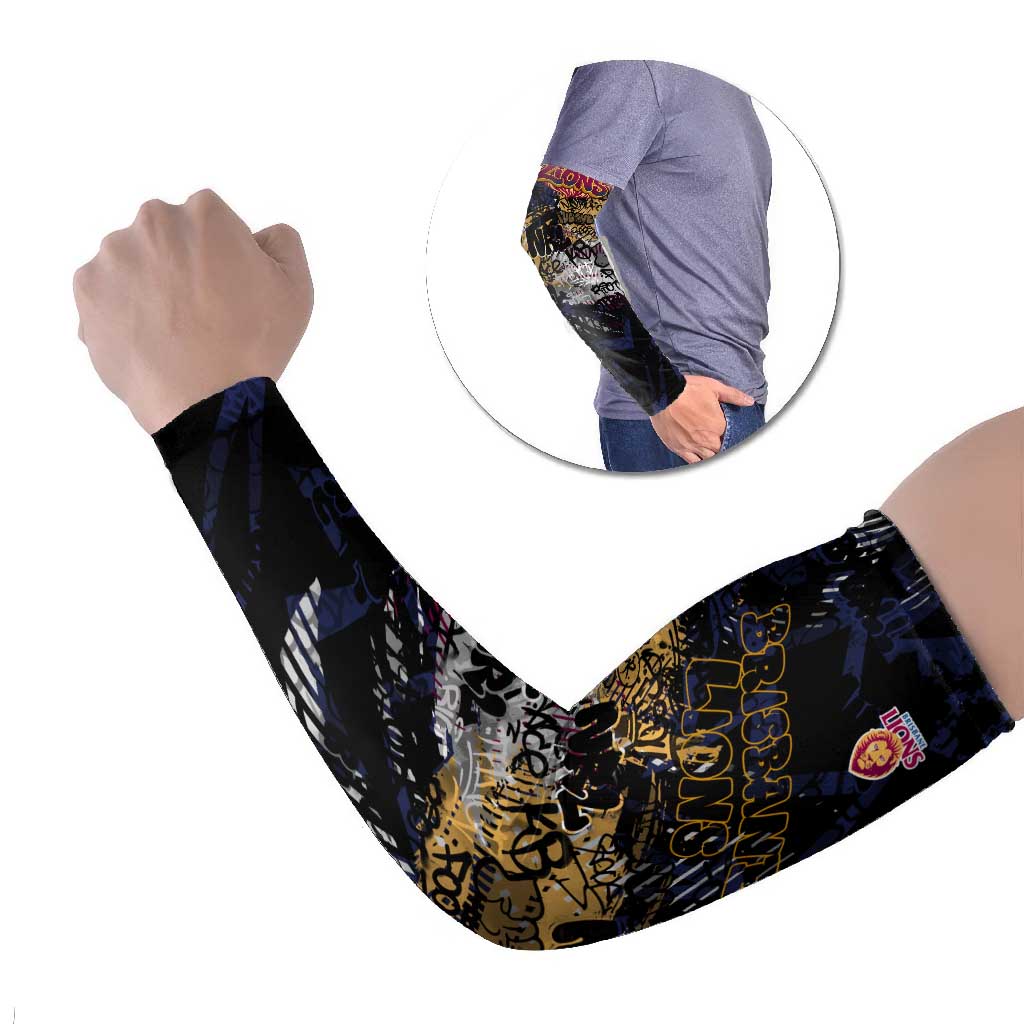 Brisbane Lions Arm Sleeves Urban Graffiti Street Art - Bold Abstract Spray Paint