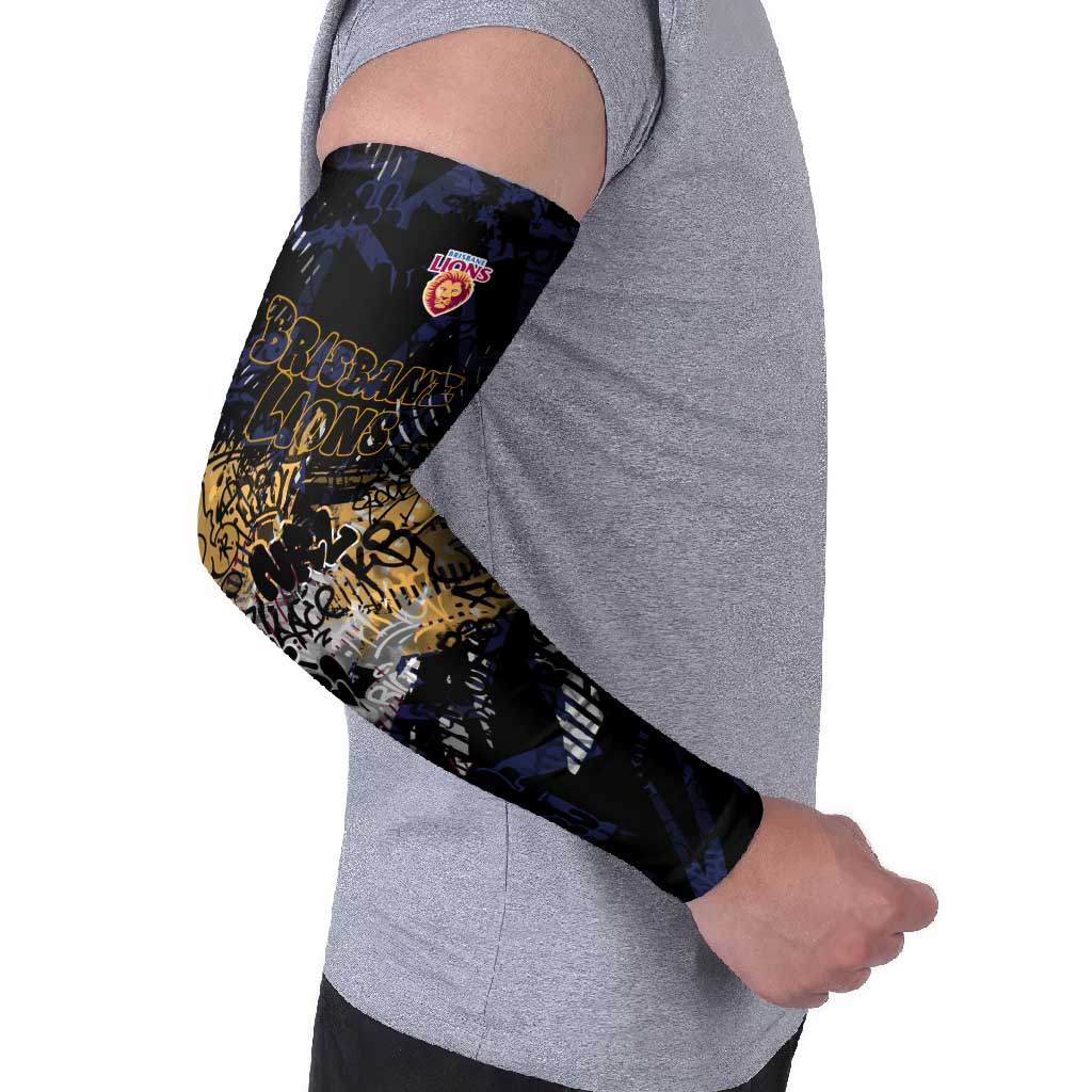 Brisbane Lions Arm Sleeves Urban Graffiti Street Art - Bold Abstract Spray Paint