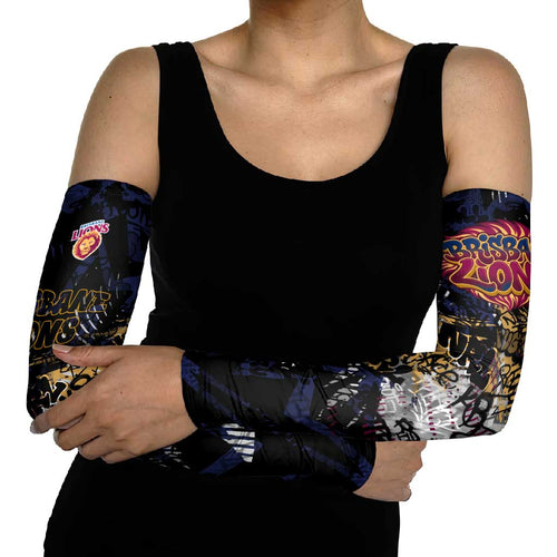 Brisbane Lions Arm Sleeves Urban Graffiti Street Art - Bold Abstract Spray Paint