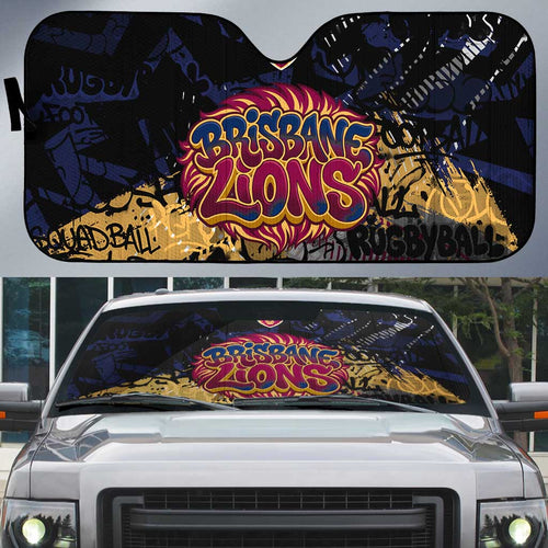 Brisbane Lions Auto Sun Shade Urban Graffiti Street Art - Bold Abstract Spray Paint