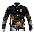 Brisbane Lions Baseball Jacket Urban Graffiti Street Art - Bold Abstract Spray Paint