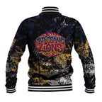 Brisbane Lions Baseball Jacket Urban Graffiti Street Art - Bold Abstract Spray Paint