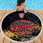 Brisbane Lions Beach Blanket Urban Graffiti Street Art - Bold Abstract Spray Paint