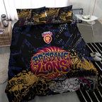 Brisbane Lions Bedding Set Urban Graffiti Street Art - Bold Abstract Spray Paint