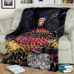 Brisbane Lions Blanket Urban Graffiti Street Art - Bold Abstract Spray Paint