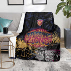 Brisbane Lions Blanket Urban Graffiti Street Art - Bold Abstract Spray Paint