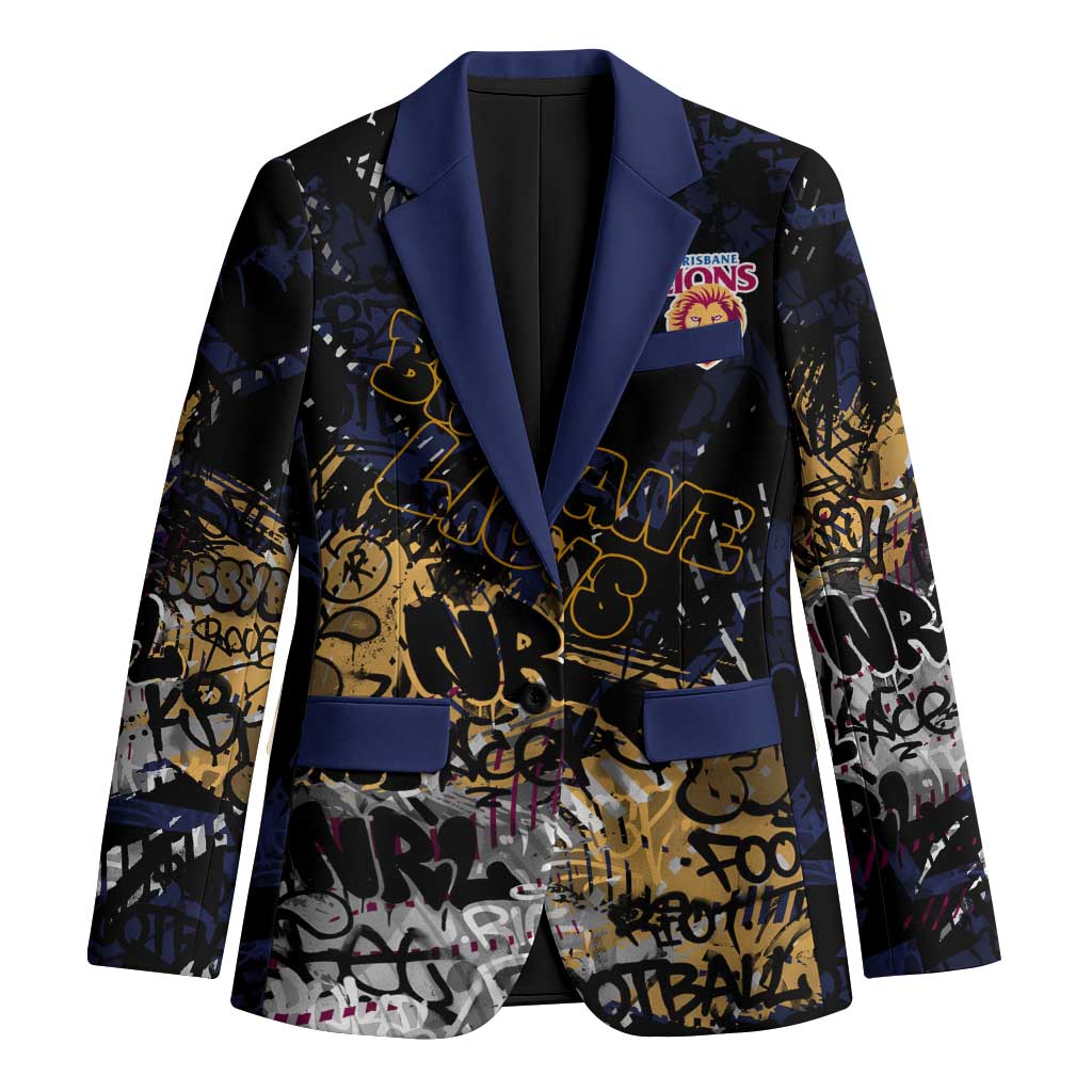 Brisbane Lions Blazer Urban Graffiti Street Art - Bold Abstract Spray Paint