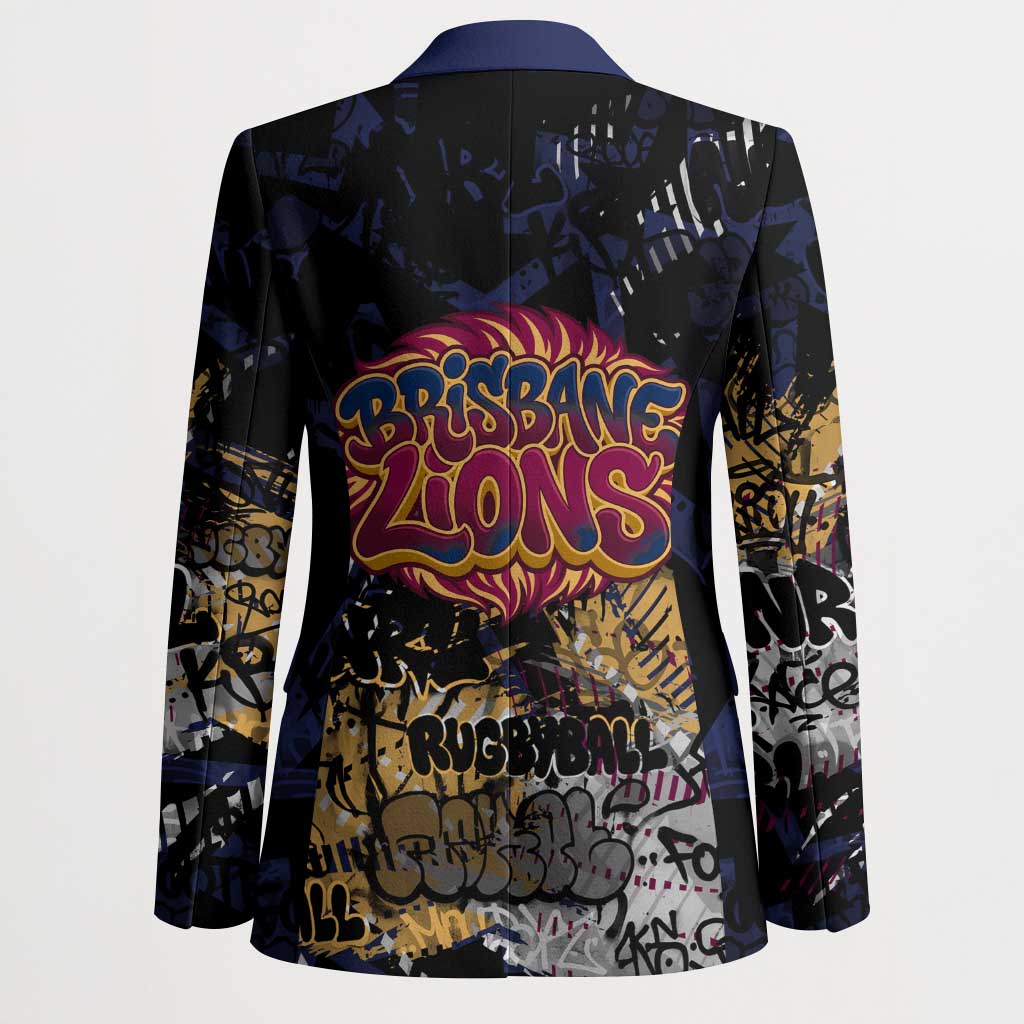 Brisbane Lions Blazer Urban Graffiti Street Art - Bold Abstract Spray Paint