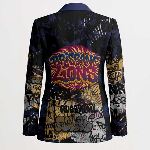 Brisbane Lions Blazer Urban Graffiti Street Art - Bold Abstract Spray Paint