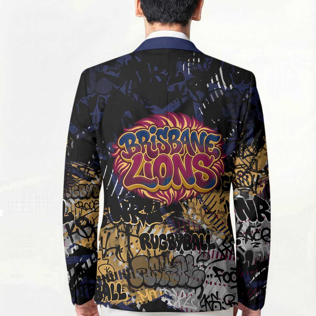 Brisbane Lions Blazer Urban Graffiti Street Art - Bold Abstract Spray Paint