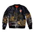 Brisbane Lions Bomber Jacket Urban Graffiti Street Art - Bold Abstract Spray Paint