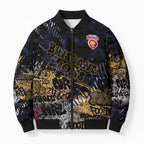Brisbane Lions Bomber Puffer Jacket Urban Graffiti Street Art - Bold Abstract Spray Paint