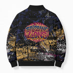 Brisbane Lions Bomber Puffer Jacket Urban Graffiti Street Art - Bold Abstract Spray Paint