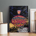 Brisbane Lions Canvas Wall Art Urban Graffiti Street Art - Bold Abstract Spray Paint