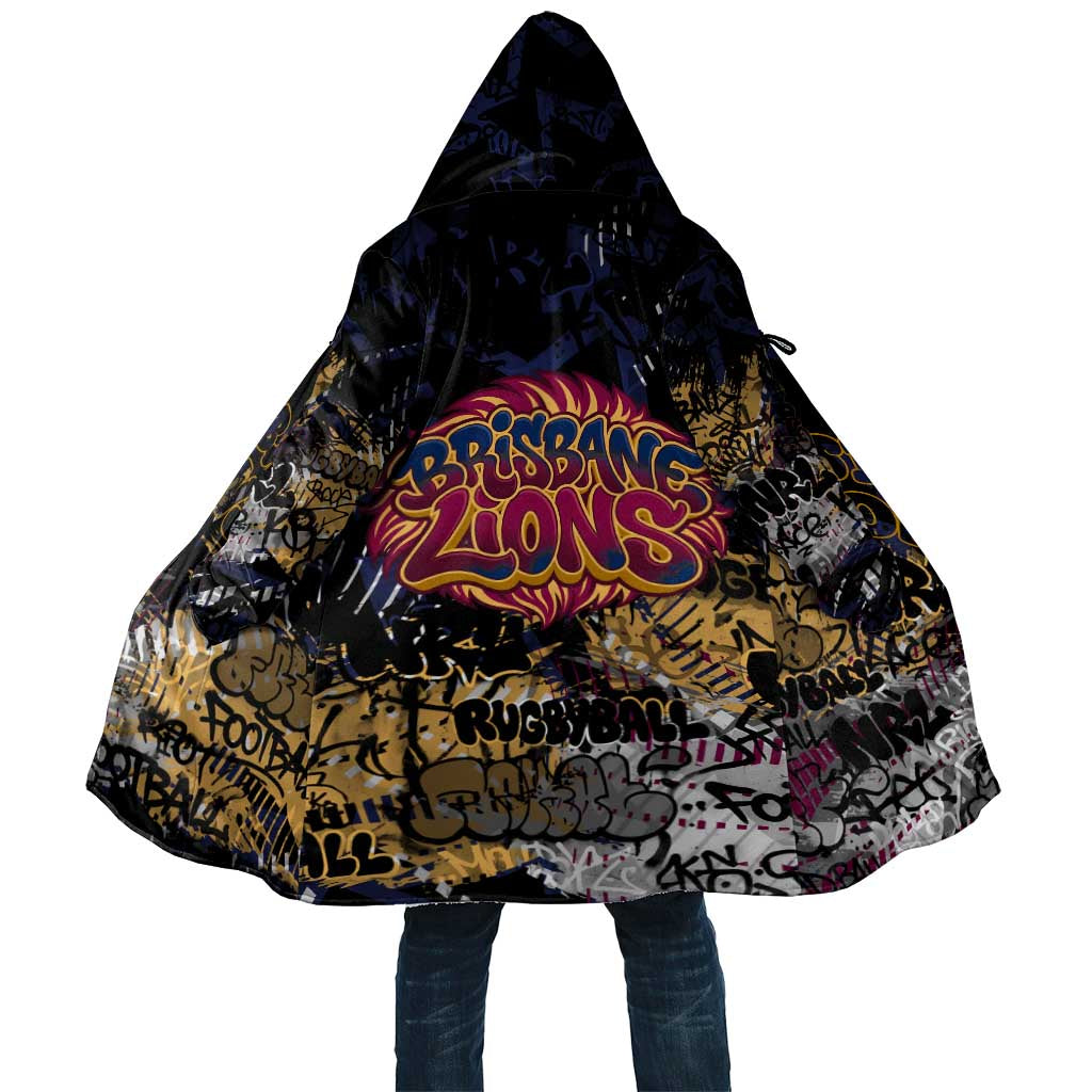 Brisbane Lions Cloak Urban Graffiti Street Art - Bold Abstract Spray Paint