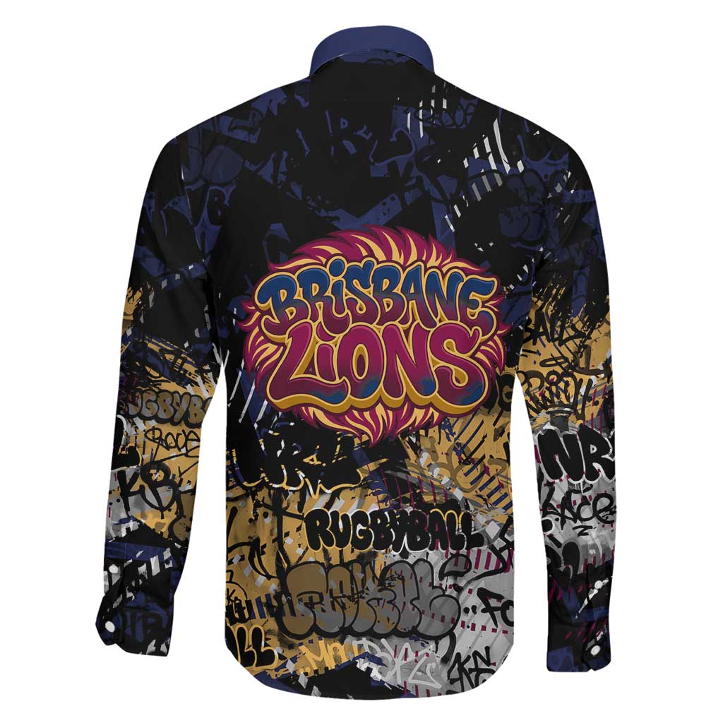 Brisbane Lions Family Matching Tank Maxi Dress and Hawaiian Shirt Urban Graffiti Street Art - Bold Abstract Spray Paint