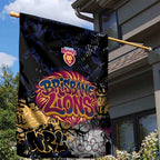 Brisbane Lions Garden Flag Urban Graffiti Street Art - Bold Abstract Spray Paint