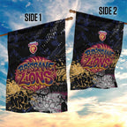 Brisbane Lions Garden Flag Urban Graffiti Street Art - Bold Abstract Spray Paint