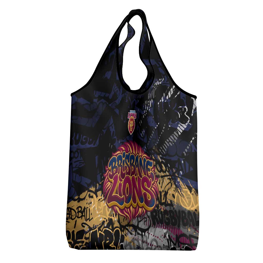 Brisbane Lions Grocery Bag Urban Graffiti Street Art - Bold Abstract Spray Paint