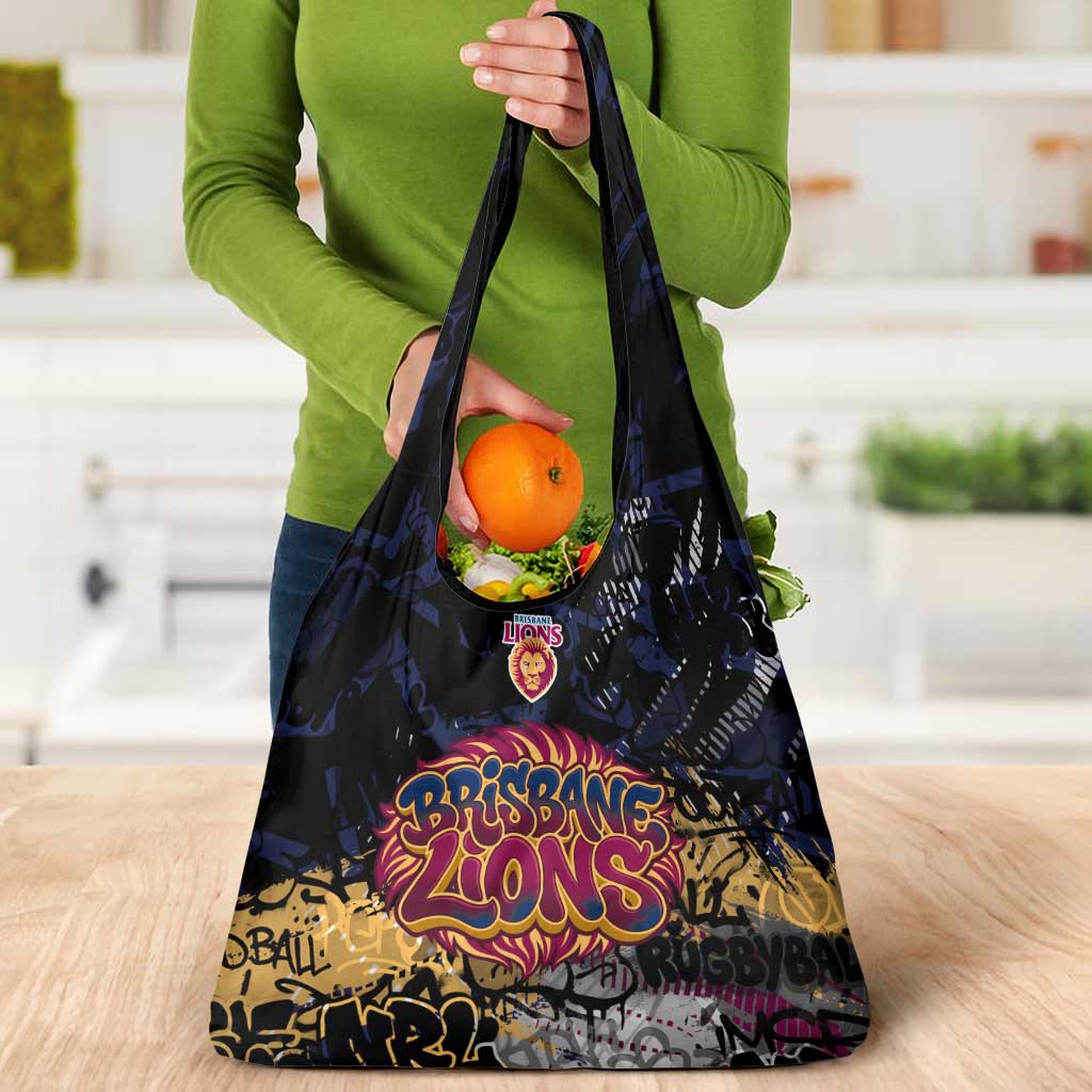 Brisbane Lions Grocery Bag Urban Graffiti Street Art - Bold Abstract Spray Paint