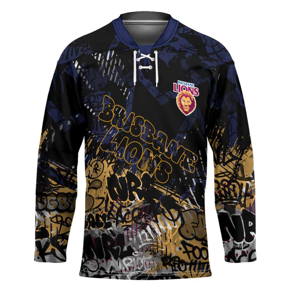 Brisbane Lions Hockey Jersey Urban Graffiti Street Art - Bold Abstract Spray Paint