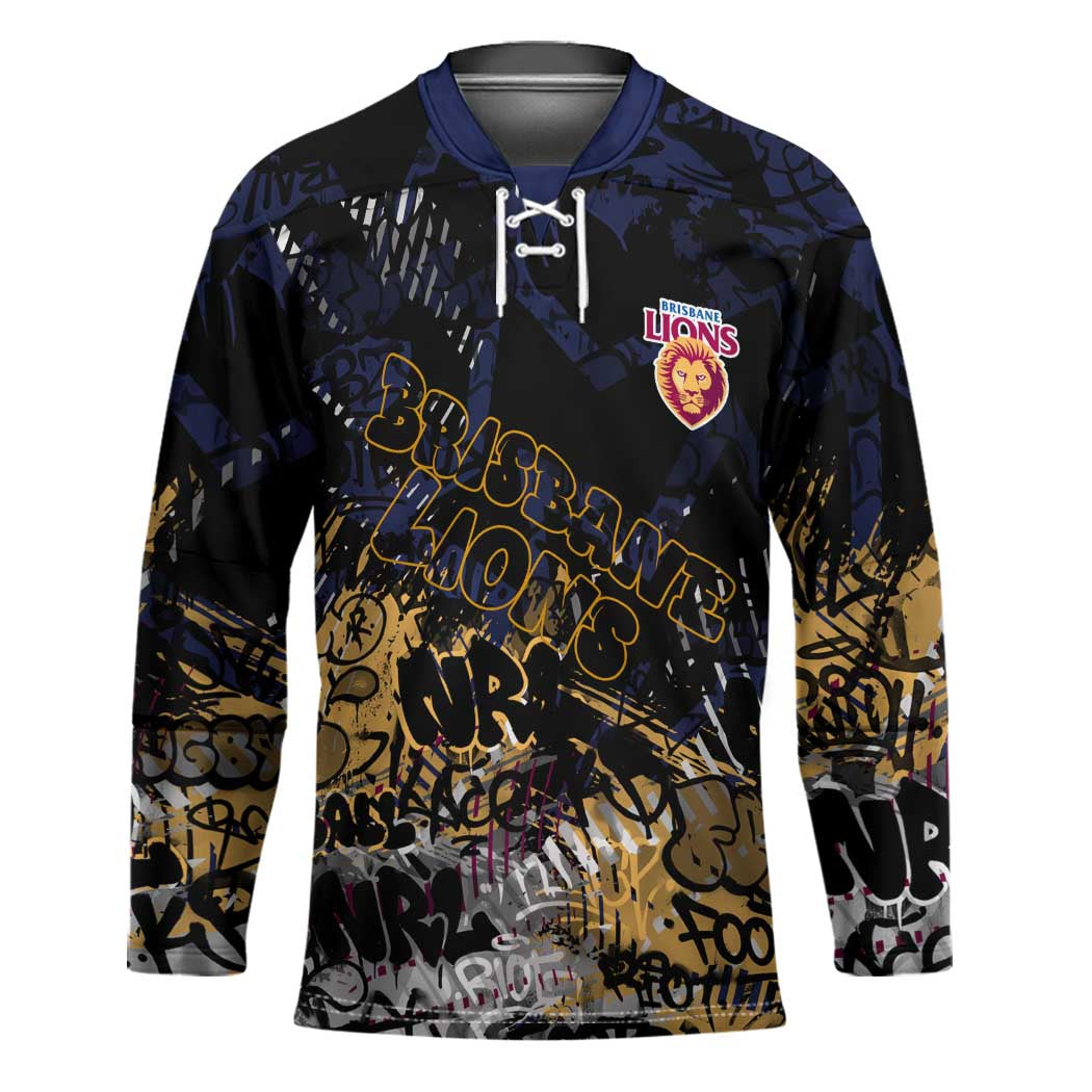Brisbane Lions Hockey Jersey Urban Graffiti Street Art - Bold Abstract Spray Paint