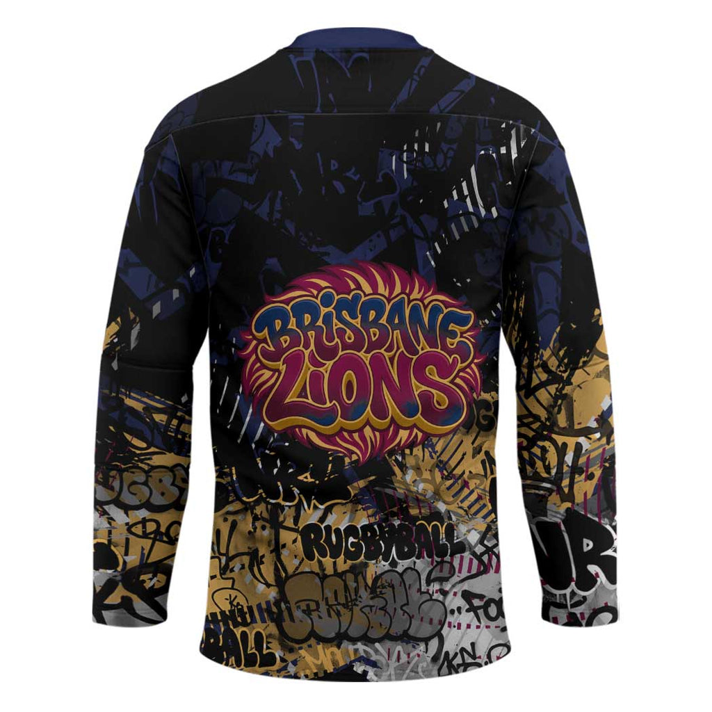 Brisbane Lions Hockey Jersey Urban Graffiti Street Art - Bold Abstract Spray Paint