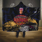 Brisbane Lions Hooded Blanket Urban Graffiti Street Art - Bold Abstract Spray Paint