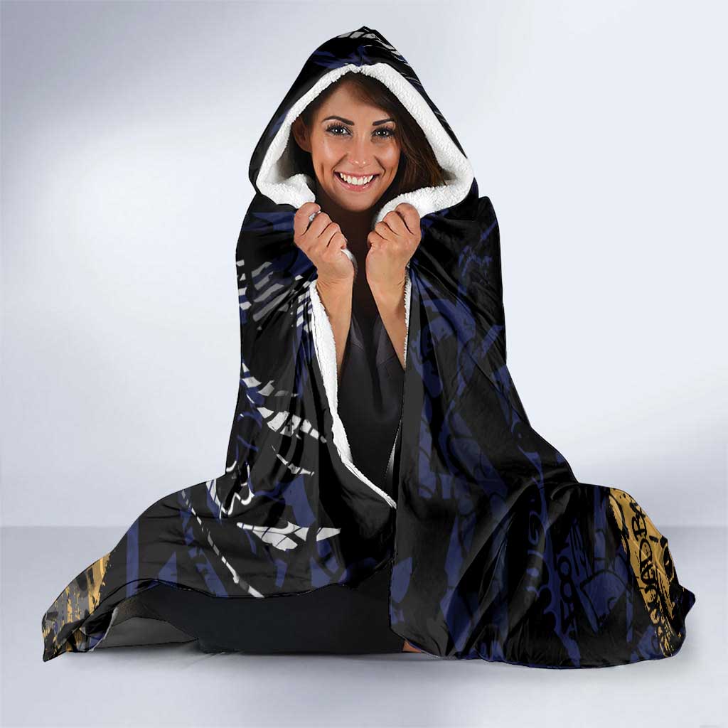 Brisbane Lions Hooded Blanket Urban Graffiti Street Art - Bold Abstract Spray Paint