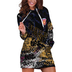 Brisbane Lions Hoodie Dress Urban Graffiti Street Art - Bold Abstract Spray Paint