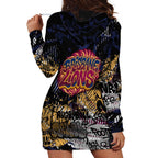 Brisbane Lions Hoodie Dress Urban Graffiti Street Art - Bold Abstract Spray Paint