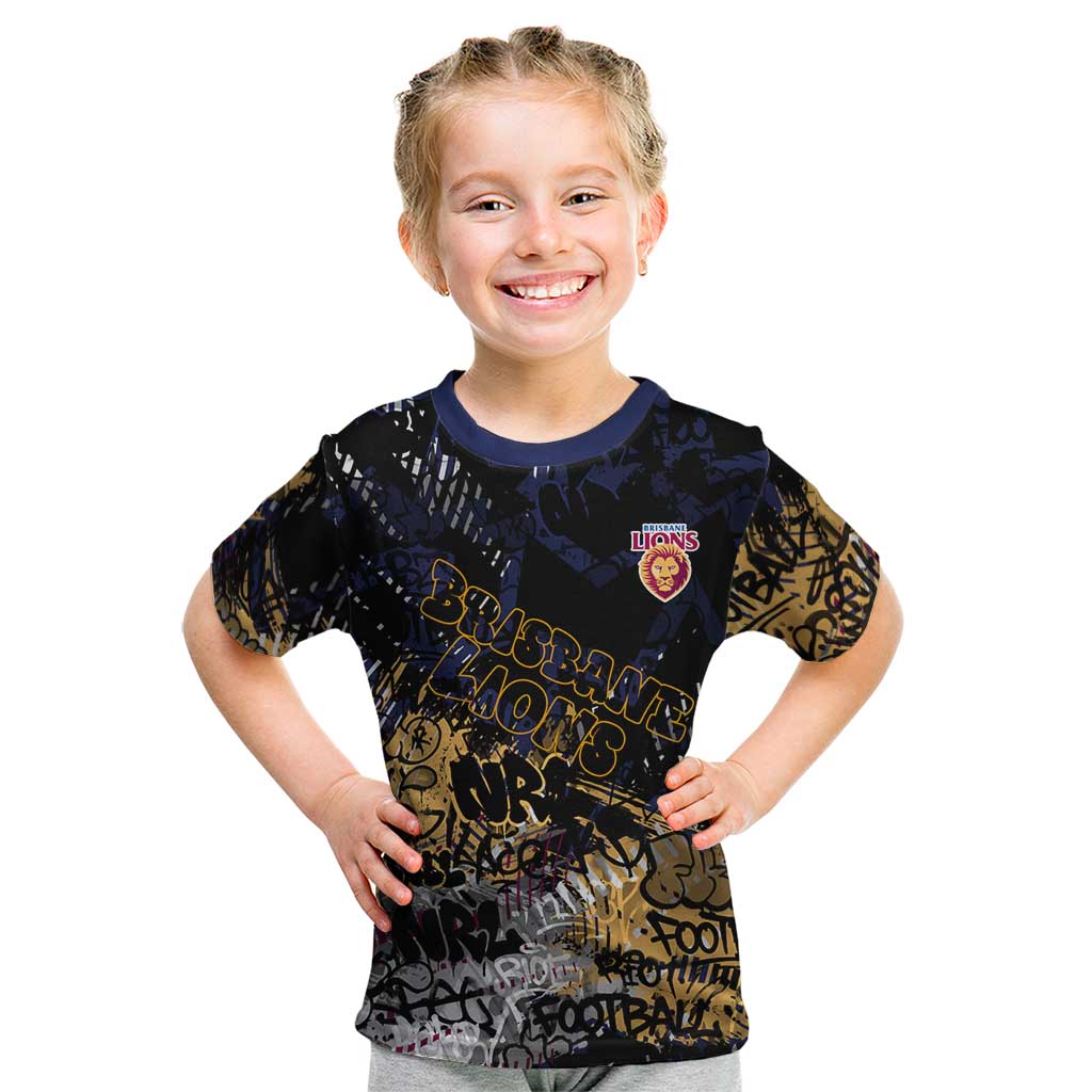 Brisbane Lions Kid T Shirt Urban Graffiti Street Art - Bold Abstract Spray Paint