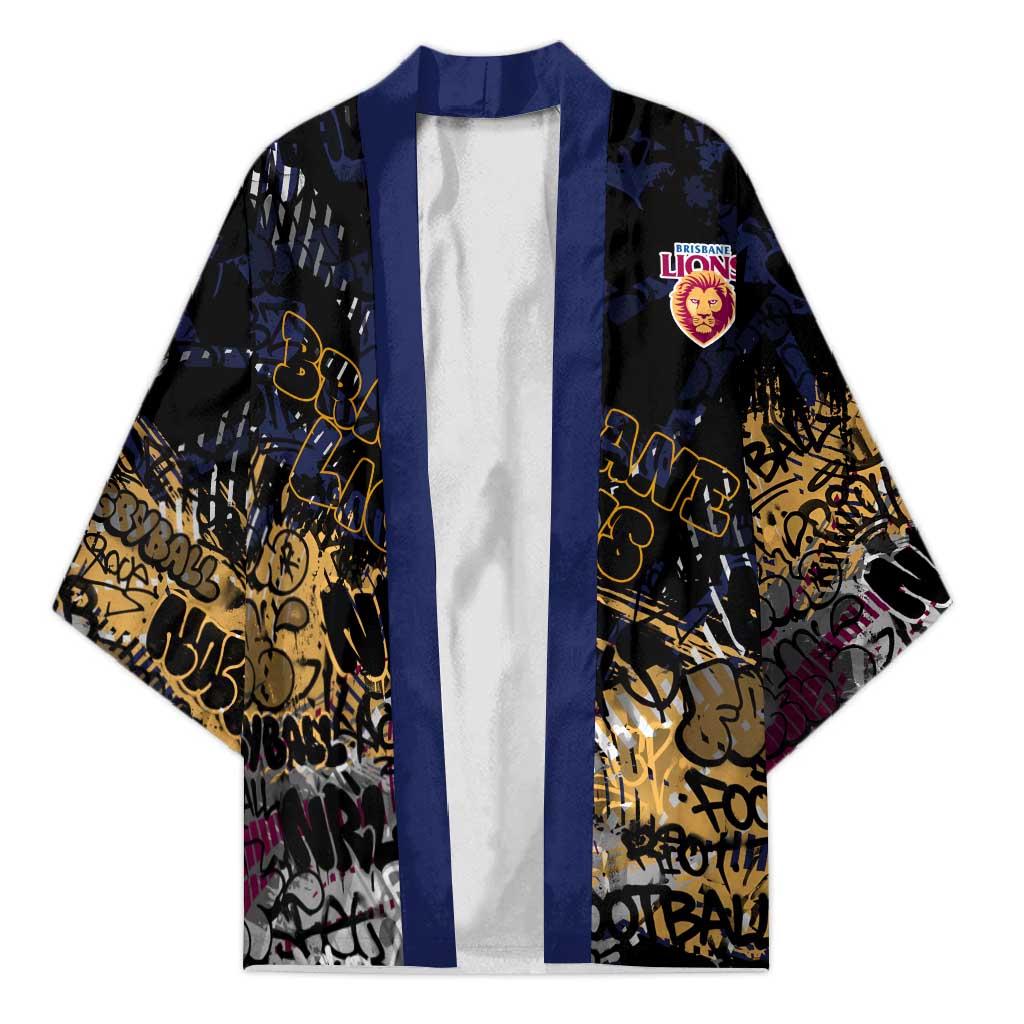 Brisbane Lions Kimono Urban Graffiti Street Art - Bold Abstract Spray Paint