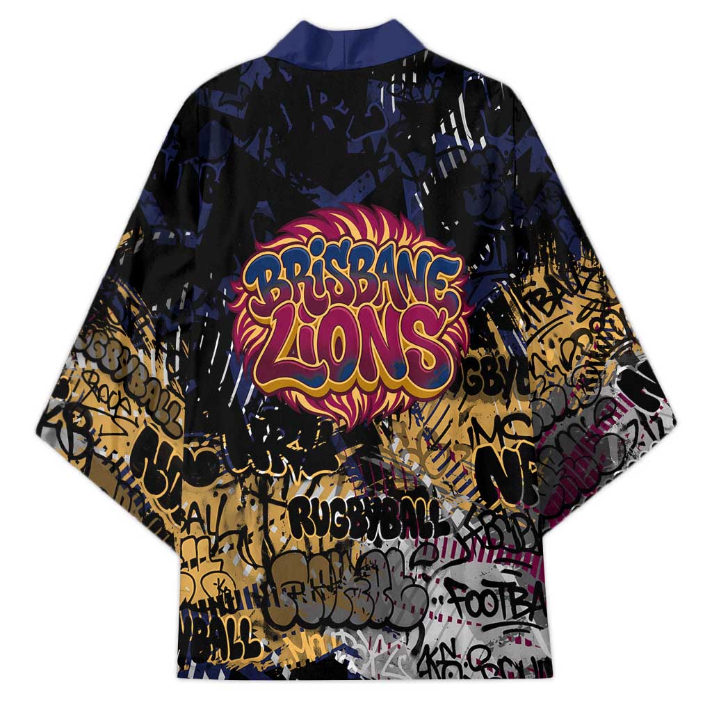 Brisbane Lions Kimono Urban Graffiti Street Art - Bold Abstract Spray Paint