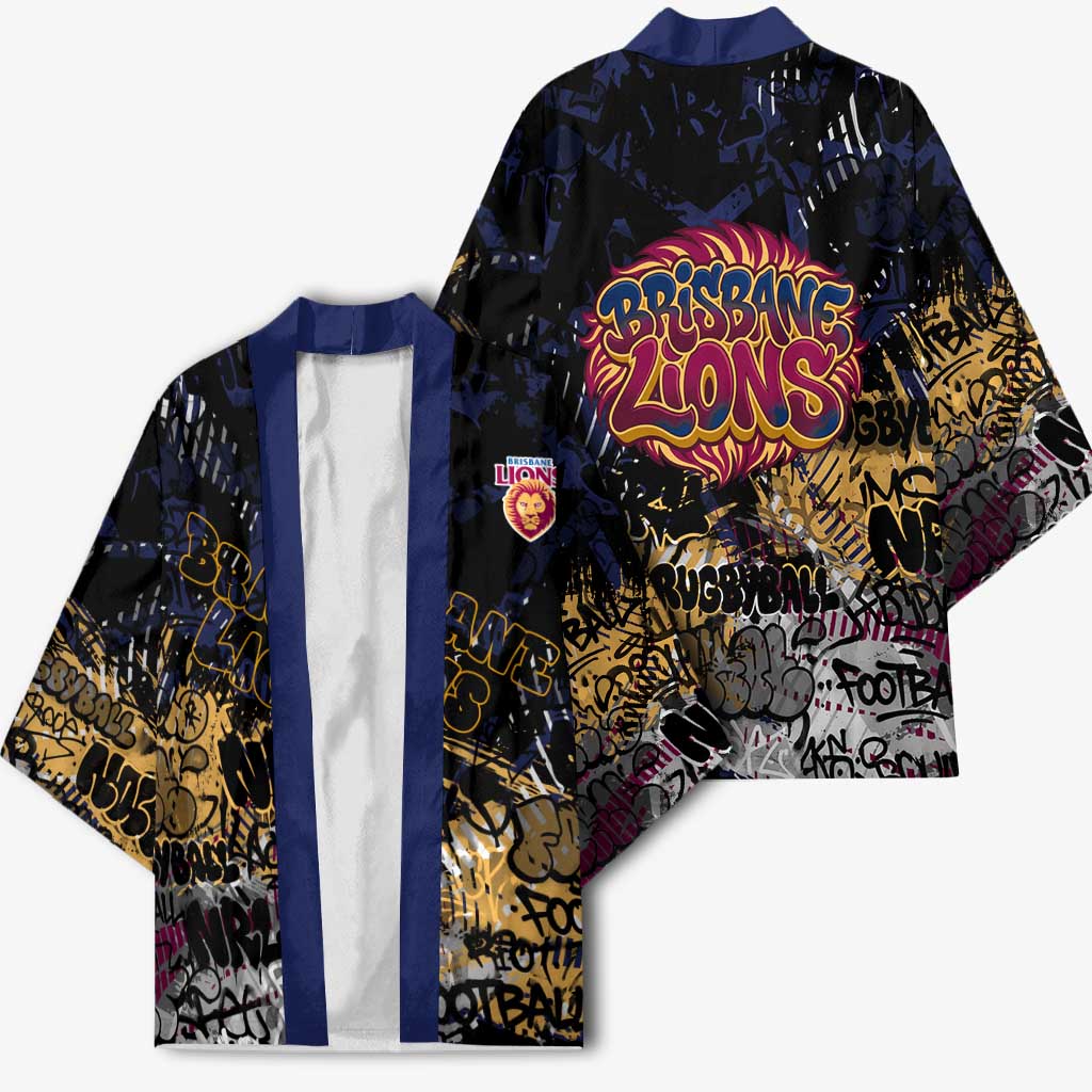 Brisbane Lions Kimono Urban Graffiti Street Art - Bold Abstract Spray Paint
