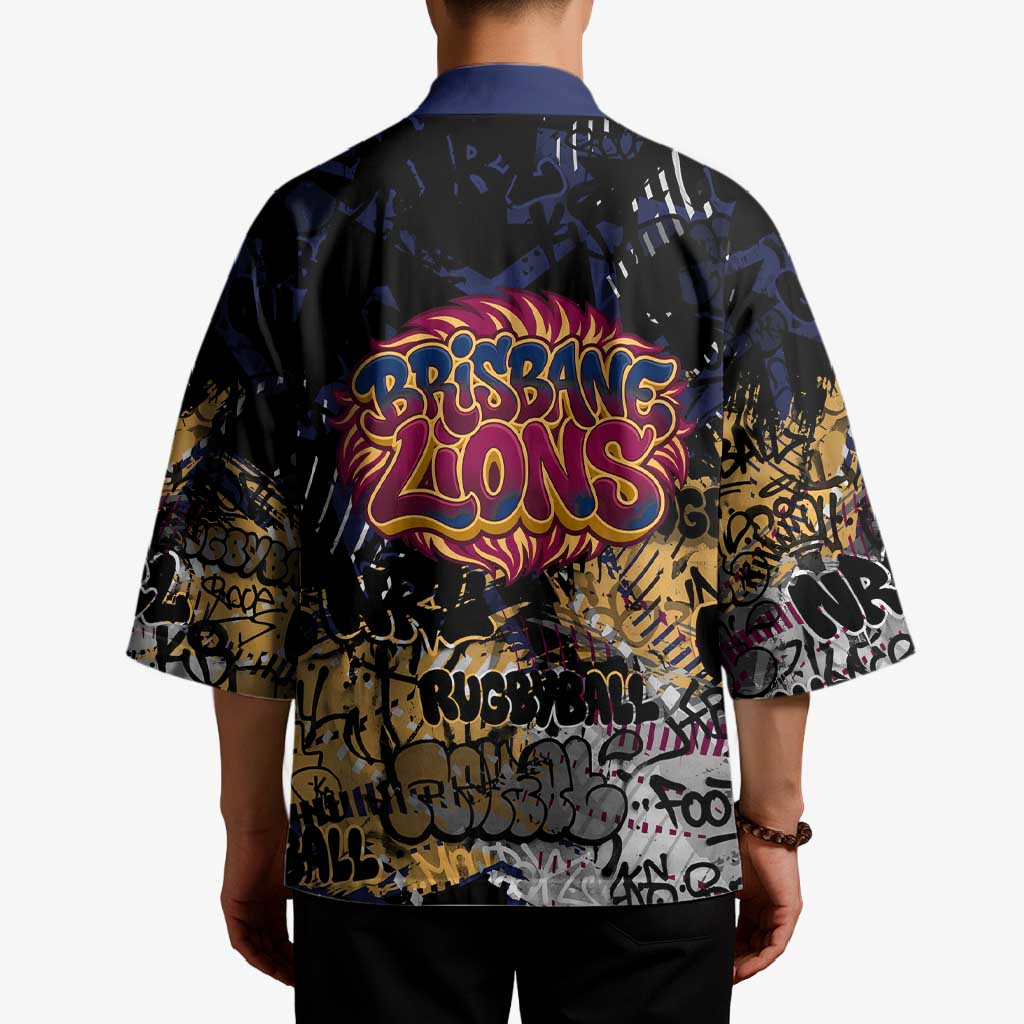 Brisbane Lions Kimono Urban Graffiti Street Art - Bold Abstract Spray Paint