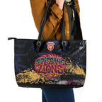Brisbane Lions Leather Tote Bag Urban Graffiti Street Art - Bold Abstract Spray Paint