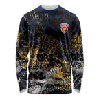 Brisbane Lions Long Sleeve Shirt Urban Graffiti Street Art - Bold Abstract Spray Paint