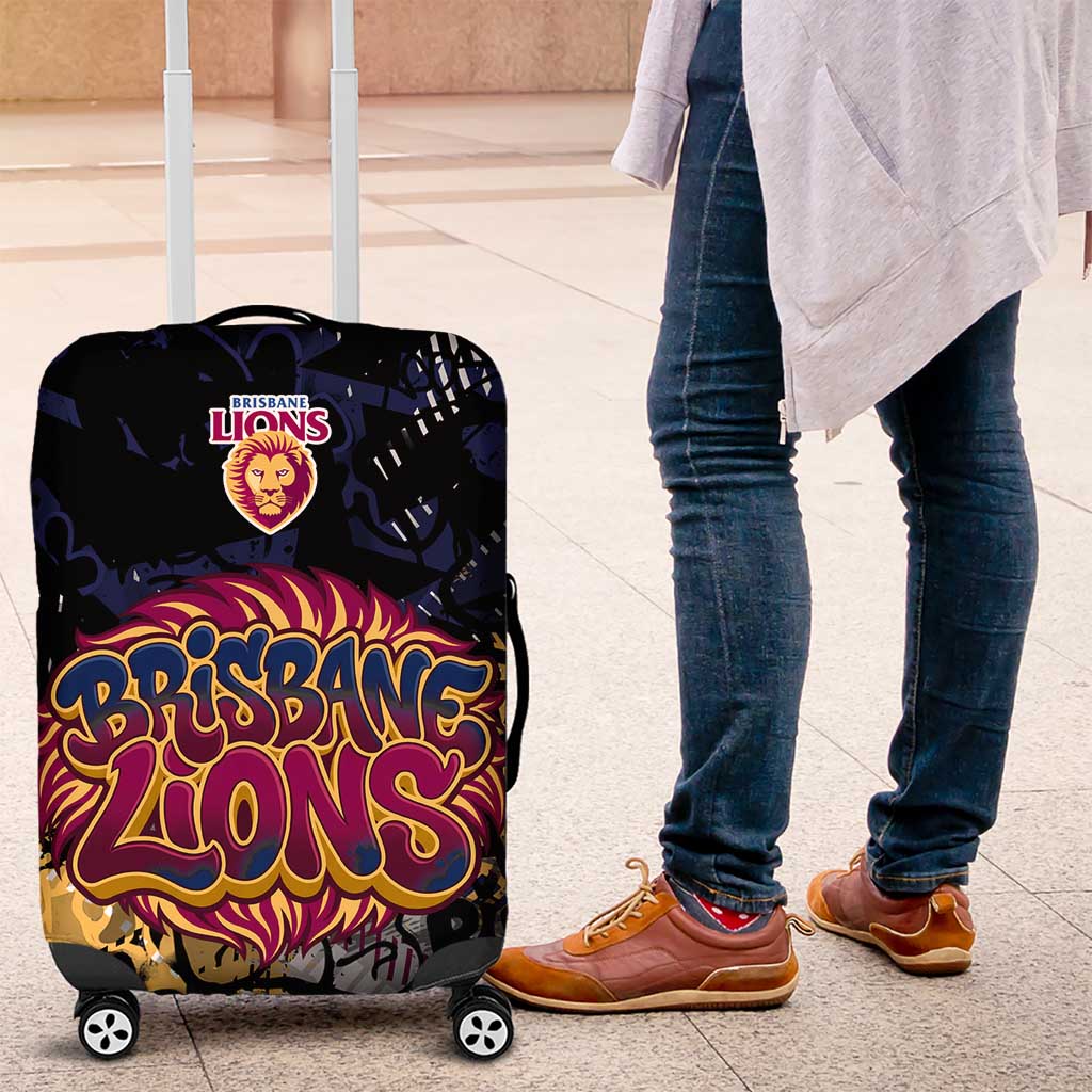 Brisbane Lions Luggage Cover Urban Graffiti Street Art - Bold Abstract Spray Paint