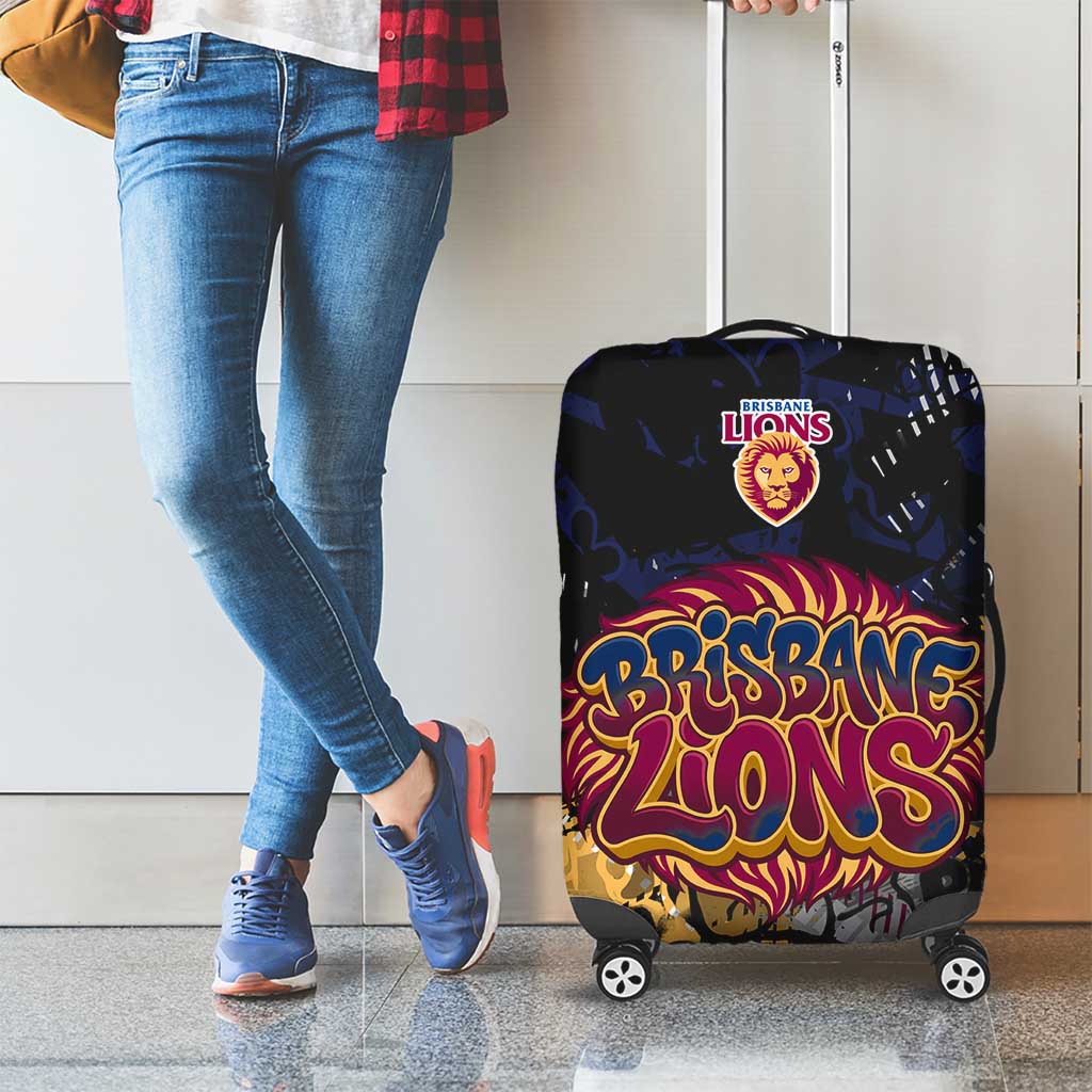 Brisbane Lions Luggage Cover Urban Graffiti Street Art - Bold Abstract Spray Paint