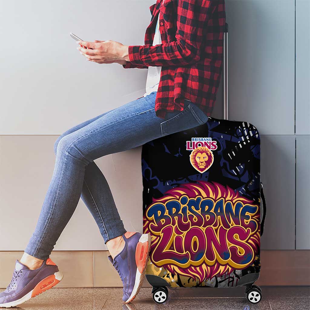 Brisbane Lions Luggage Cover Urban Graffiti Street Art - Bold Abstract Spray Paint