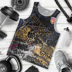 Brisbane Lions Men Tank Top Urban Graffiti Street Art - Bold Abstract Spray Paint
